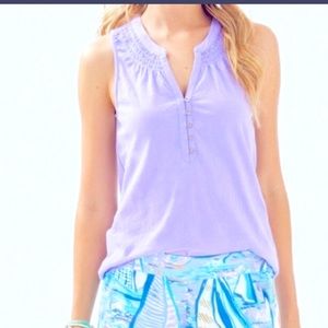 Lilly Pulitzer Essie Sleeveless Top - Lilac - EUC - Size M